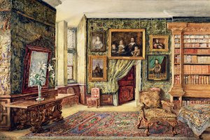 Die Bibliothek in Hardwick Hall, Derbyshire, 1891