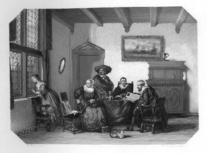 Ein altes niederländisches Familienhaushalt, um 1870
