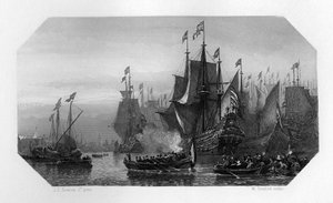 Piet Pieterszoon Hein bringt die Silberflotte, Niederlande, 1629 ca. 1870 von W. Steelink