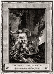 Cerberus, von Herkules angekettet, infiziert die Erde mit seinem Schaum, 1774