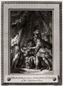 Meleager präsentiert Atalanta den Kopf des kalydonischen Ebers, 1774 von W. Walker