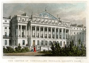 Das Zentrum der Cumberland Terrace, Regents Park, London von W. Wallis