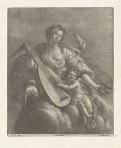 Hebe und Amor auf einer Wolke