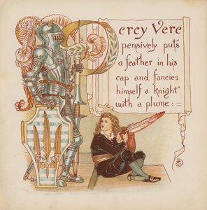 Illustration für Pothooks and Perseverance von Walter Crane (Farblithografie) von Walter (after) Crane
