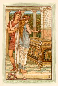 Pandora wundert sich über die Büchse von Walter (after) Crane