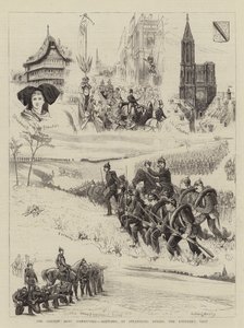Die Manöver der deutschen Armee, Skizzen in Straßburg während des Besuchs des Kaisers von Walter Charles Horsley