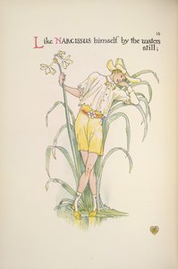 Am stillen Wasser. Ein junger Mann steht am Wasserufer von Walter Crane