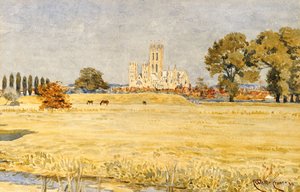 Kathedrale von Canterbury von den Wiesen aus, 1894 von Walter Crane