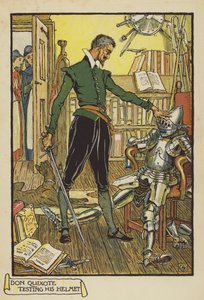 Don Quijote testet seinen Helm
