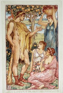 Herkules (Herakles) und die Nymphen - in „A wonder book for girls and boys“ von Walter Crane von Walter Crane