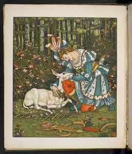 Illustration zur Geschichte, die Hind im Wald von Walter Crane