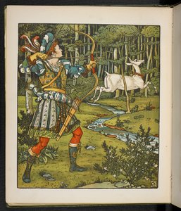 Illustration für die Geschichte, die Hirschkuh im Wald von Walter Crane