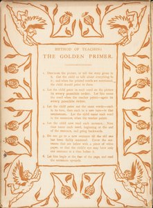 Methode zum Unterrichten des Golden Primer. Blumengrenze mit Putten.