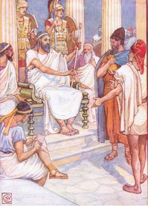 Solon, der weise Gesetzgeber von Athen, Illustration aus Die Geschichte Griechenlands, 1930er Jahre