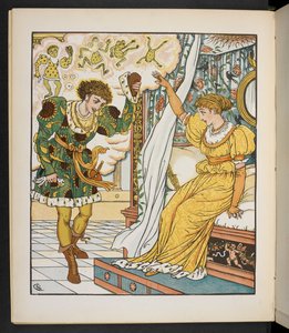 Die Königstochter und der Frosch von Jakob und Wilhelm Grimm (Lithographie) von Walter Crane