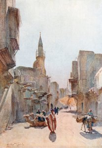 Eine Straße in der Nähe der Zitadelle, Kairo (Farblithografie) von Walter Frederick Roofe Tyndale