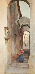 Straße in Cervo San Bartolommeo, ca. 1910, 1912 von Walter Frederick Roofe Tyndale
