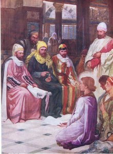 Der junge Jesus im Tempel, aus Das Bibelbilderbuch, veröffentlicht von Thomas Nelson, ca. 1950