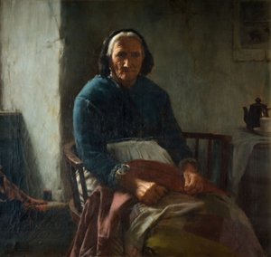 Eine alte kornische Frau, 1882-1900 von Walter Langley
