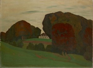 Dänische Parklandschaft mit Villa von Walter Leistikow