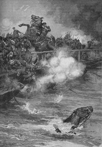 Ein schreckliches Gemetzel auf der überfüllten Brücke, 1902