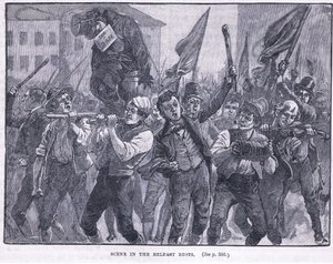 Szene bei den Belfast-Unruhen 1864 n. Chr.
