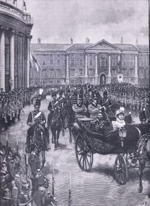 Der Besuch des Herzogs und der Herzogin von York in Dublin, Illustration aus Cassells Geschichte Englands, 1900er Jahre von Walter Paget