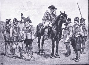 Typen von Cromwells Soldaten, aus Cassells Geschichte des britischen Volkes, veröffentlicht von der Waverley Book Company Limited, ca. 1940