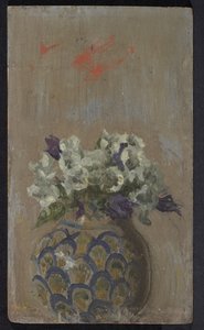 Süße Veilchen - Weiße und Blaue Veilchen in einer gemusterten Schale, ca. 1884 von Walter Richard Sickert