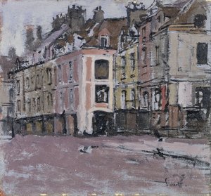 Die alten Arkaden, Dieppe; Les Vieux Arcades, Dieppe, um 1898-1900 von Walter Richard Sickert