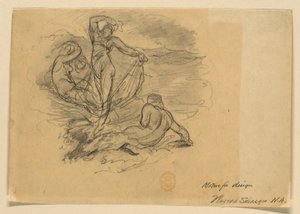 Eine Gruppe von vier Nymphen (Motiv für Design) von Walter Shirlaw