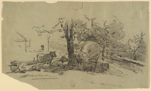 Ein Dorfplatz von Walter Shirlaw