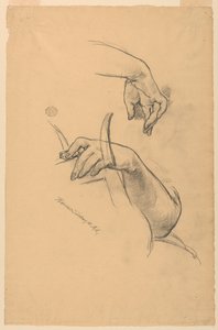 Studien des linken Arms und der rechten Hand einer Frau von Walter Shirlaw