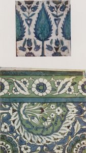 Syrische Fliese aus dem 18. Jahrhundert, aus einer Moschee in Damaskus, syrische Fliese aus dem 16. oder 17. Jahrhundert, aus einer Moschee in Damaskus von Walter Spencer Stanhope Tyrwhitt