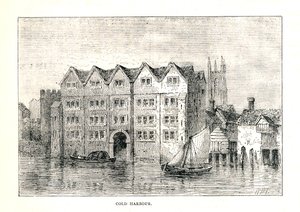 Cold Harbour. Mittelalterliches Herrenhaus Nordufer der Themse oberhalb der London Bridge, 1894 von Walter Thornbury