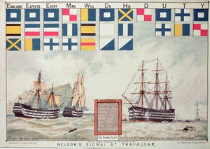Nelsons Signal bei Trafalgar 1805, aus 