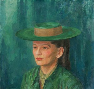 Grete Gamerith mit grünem Hut von Walther Gamerith