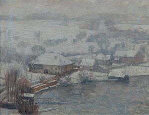 Winterlandschaft am Attersee von Walther Gamerith