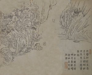 Blatt aus dem Handbuch der Malerei des Senfkorn-Gartens Jieziyuan huazhuan von Wang Gai