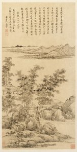 Hoher Bambus und ferne Berge, nach Wang Meng, 1694 von Wang Hui
