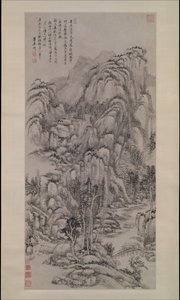 Landschaft nach Wu Zhen, datiert 1695 von Wang Yuanqi