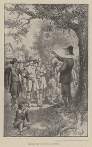 George Foxs bemerkenswertes Publikum (Lithographie) von Warren B. Davis