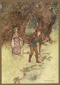 Nennillo und Nennella im Wald, aus Nennillo und Nennella von Warwick Goble
