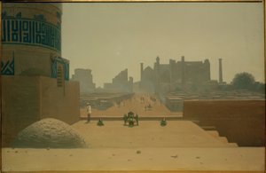 Hauptstraße in Samarkand von der Zitadelle am Morgen von Wassili W. Werestschagin
