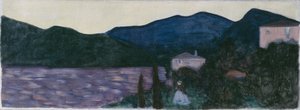 Bergige Landschaft mit See