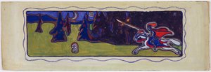 Dämmerung, verso: Skizze eines Paares von Wassily Kandinsky
