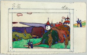 Landschaft mit Paar in mittelalterlicher Tracht, verso: Fragment eines geharnischten Ritters