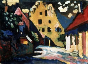 "Murnau. Der Hof des Schlosses" Gemälde von Vassily Kandinsky (oder Wassily Kandinski oder Kandinskij)