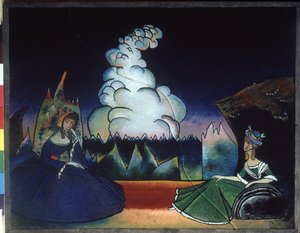 "Weiße Wolke" (White cloud) Gemälde auf Glas von Vassily Kandinsky (oder Wassily Kandinski oder Kandinskij) von Wassily Kandinsky