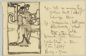 Paar in mittelalterlichem Kostüm vor Burg von Wassily Kandinsky